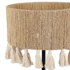 Lampe métal coton Charlotte noire beige