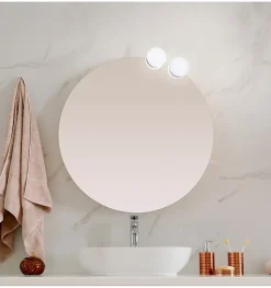 Lampe murale à miroir rond avec lumière blanche neutre (4000K) - 9cm - Modèle Alpha Round