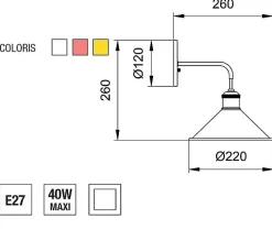 Lampe murale Bell app - Aluminor