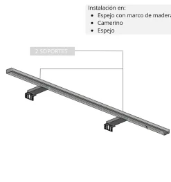 Lampe murale LED multi crochets pour miroir de salle de bain - Lumière blanche froide (5700K) - 80cm - Pegasus Model