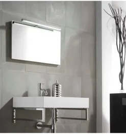 Lampe murale LED multi crochets pour miroir de salle de bain - Lumière blanche froide (5700K) - 50cm - Atenea Model