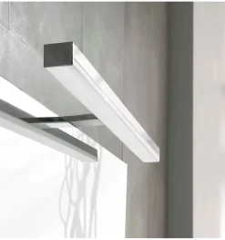 Lampe murale LED multi crochets pour miroir de salle de bain - Lumière blanche froide (5700K) - 50cm - Atenea Model