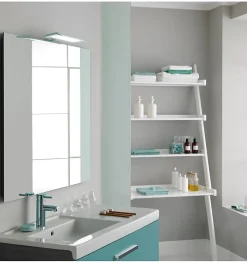 Lampe murale LED multi crochets pour miroir de salle de bain - Lumière blanche froide (5700K) - 30cm - Modèle Vesta (Rose Gold)