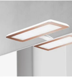 Lampe murale LED multi crochets pour miroir de salle de bain - Lumière blanche froide (5700K) - 30cm - Modèle Vesta (Rose Gold)