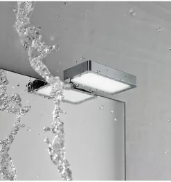 Lampe murale LED multi crochets pour miroir de salle de bain - Lumière blanche froide (5700K) - 11cm - Pisces Model