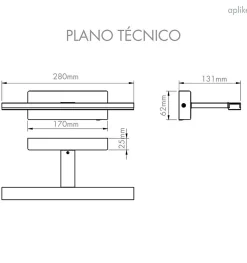 Lampe murale LED multi crochets pour miroir de salle de bain - Lumière blanche froide (5700K) - 80cm - Pegasus Model