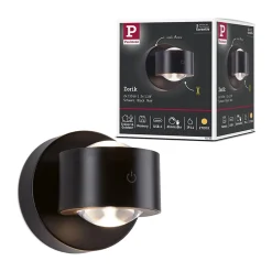 Lampe murale rechargeable à LED Zorik IP44 gradable 2700K 100mm 2x1,1W Noir