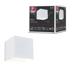 Lampe murale rechargeable à LED Nyara IP44 3000K 100x104mm 2x1W Blanc