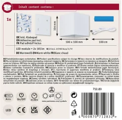 Lampe murale rechargeable à LED Nyara IP44 3000K 100x104mm 2x1W Blanc