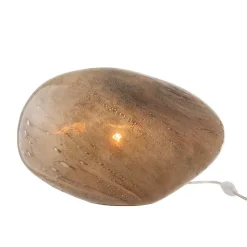 Lampe ovale en verre marron 40x31.5x26.5 cm