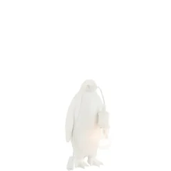 Lampe pingouin en résine Blanc 18,5x18,5x35cm