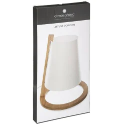 Lampe Pita - bambou et blanc H26 cm - Atmosphera