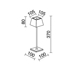 Lampe rechargeable carré en métal noir H:37cm