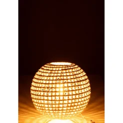 Lampe ronde en métal torsadé blanc 35.5x35.5x42 cm