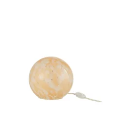 Lampe ronde en verre beige 20x20x18 cm