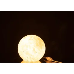 Lampe ronde en verre beige 20x20x18 cm