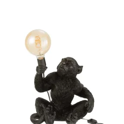 Lampe singe à poser en résine noir 32x28x33 cm