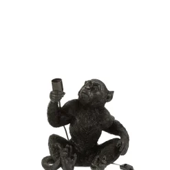 Lampe singe à poser en résine noir 32x28x33 cm