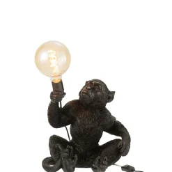 Lampe singe à poser en résine noir 32x28x33 cm