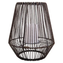 Lampe solaire à LED 'PLASTO' D: 26 cm Décoration extérieure en métal et plastique brun