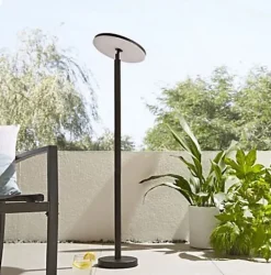 Lampe solaire à poser LED intégrée Jazz 12W 100/1000lm IP44 noir H.50cm/1,5m