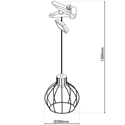 Lampe solaire / suspension 'Grid' en métal noir, D: 20 cm, ampoule fixe incluse, blanc chaud, pour l'extérieur
