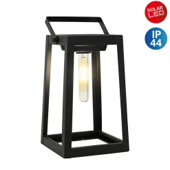 Lampe solaire décorative à LED , pour l'extérieur, déco - métal et plastique noir, avec LED intégrée