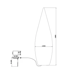 Lampe solaire design GOUTTE D AURORE-150cm-WRGB-USB-télécommande