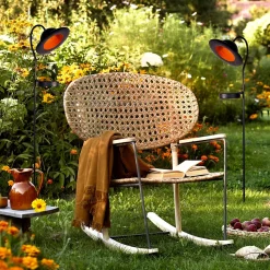 Lampe solaire LED Bowler avec piquet de terre jardin terrasse métal plastique noir LED fixes hauteur 86cm