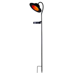 Lampe solaire LED Bowler avec piquet de terre jardin terrasse métal plastique noir LED fixes hauteur 86cm