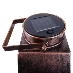 Lampe solaire LED Fairylight terrasse balcon table métal noir or acrylique 26x19,5x12,5cm LED fixes