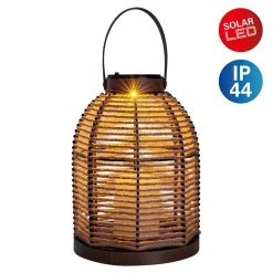 Lampe solaire LED Korbinian jardin terrasse métal toile jute naturelle extérieur 29x21cm LED fixes
