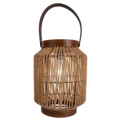 Lampe solaire LED 'KORBINIAN' Décoration pour l'extérieur en métal, plastique et cordon naturel, avec LEDs fixes.