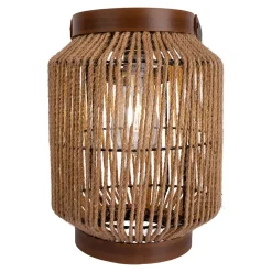 Lampe solaire LED 'KORBINIAN' Décoration pour l'extérieur en métal, plastique et cordon naturel, avec LEDs fixes.