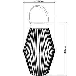 Lampe solaire LED Korbinian jardin terrasse métal cordage plastique naturel extérieur 30x18cm LED fixes