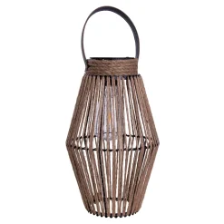 Lampe solaire LED Korbinian jardin terrasse métal cordage plastique naturel extérieur 30x18cm LED fixes