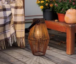 Lampe solaire LED Korbinian jardin terrasse métal cordage plastique naturel extérieur 30x18cm LED fixes