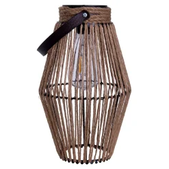 Lampe solaire LED Korbinian jardin terrasse métal cordage plastique naturel extérieur 30x18cm LED fixes