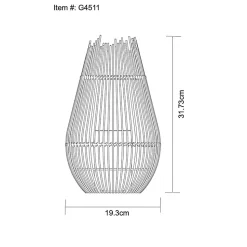 Lampe solaire NATURELIA SOLAIRE en rotin tressé - Lumière vacillante effet bougie