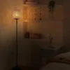 Lampe sur pied en bambou avec interrupteur sur câble base E27