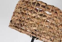 Lampe sur Pied en Rotin Tressée à la Main avec Interrupteur de Câble Douille E27 pour Salon et Chambre