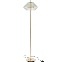 Lampe sur pied en verre et métal doré 36x36x154 cm