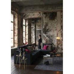 Lampe sur pied en verre et métal doré 36x36x154 cm