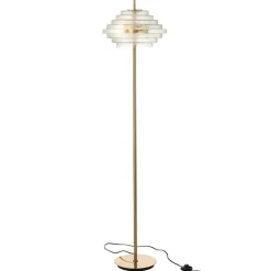 Lampe sur pied en verre et métal doré 36x36x154 cm