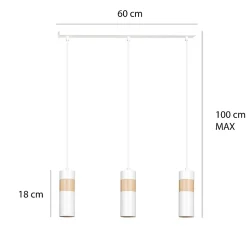 Lampe suspendue AKARI 3 WHITE, Emibig Lighting, Fabriqué en EU