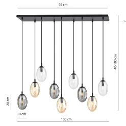 Lampe suspendue ASTRAL 9 BL MIX, Emibig Lighting, Fabriqué en EU