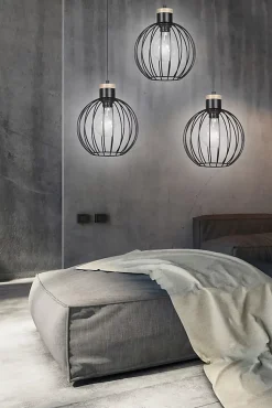 Lampe suspendue BARBADO 3 BLACK, Emibig Lighting, Fabriqué en EU