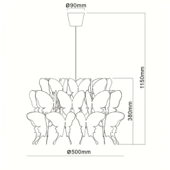 Lampe suspendue de plafond rose Light Prestige Farfalla 1 x E27 1 pc.