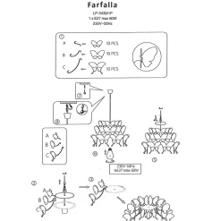 Lampe suspendue de plafond rose Light Prestige Farfalla 1 x E27 1 pc.