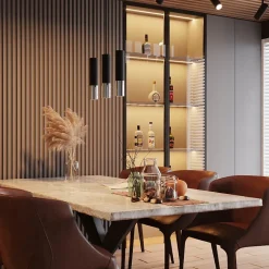 Lampe suspendue en acier 3 ampoules 4000K - 45x6x90cm Sollux